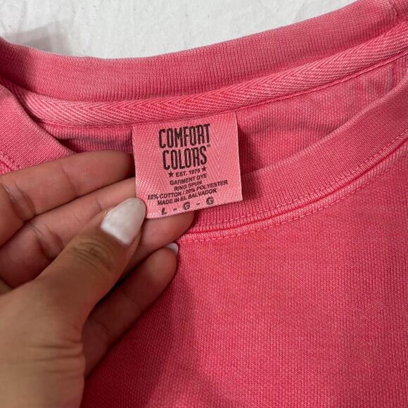 COMFORT COLORS Christian Merch Dwell Crewneck Women's Pink Large Sweatshirt - Picture 2 of 4